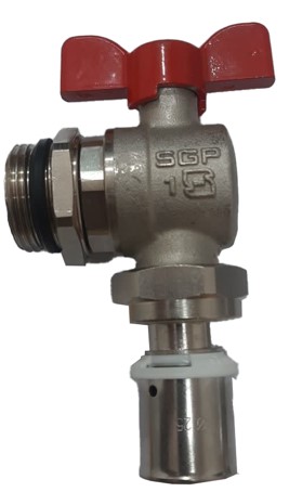 (35474) شیر زانویی روپیچ دارای مهره تنظیم با مهره پرسی  "1*25