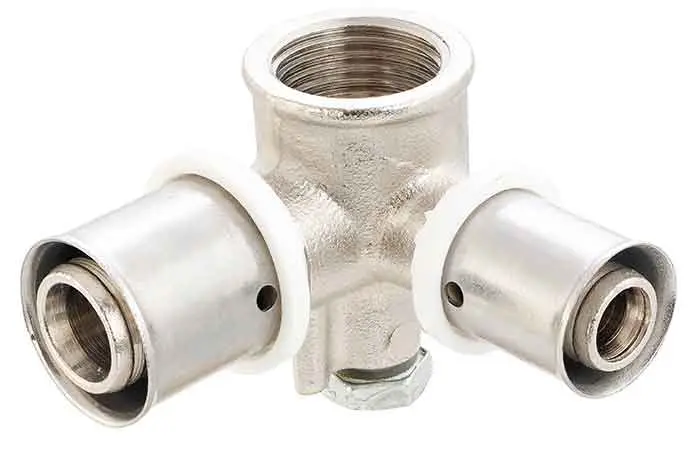 سه راهی 90 درجه دیواری تبدیلی پرسی 20mmx1/2"x16mm - (  99020121512  ) 