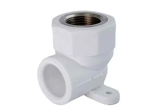 [855341309] زانو بوشن فلزی دیواری سفید "25mmx1/2 - (  99010220112  ) 