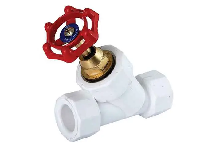 شیر فلکه 45 درجه سفید 25mm - (  99010240513  ) 