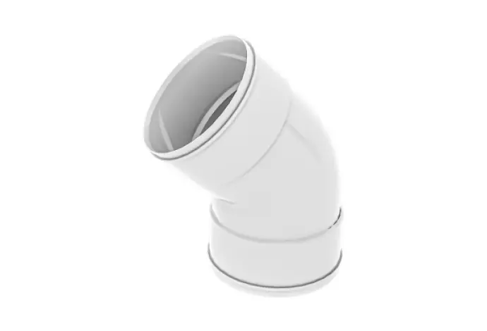 [855382395] زانو 45  درجه دوسر کوپل 110mm PVC-U - (  99260134692  ) 