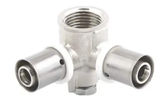 [855162642] سه راهی 90 درجه دیواری پرسی 16mmx1/2"x16mm - (  99020121510  ) 