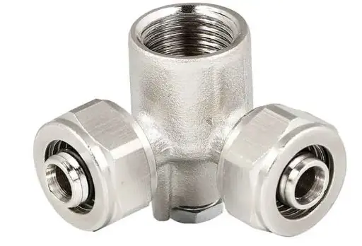 [855212642] سه راهی 90 درجه دیواری کوپلی 16mmx1/2"x16mm