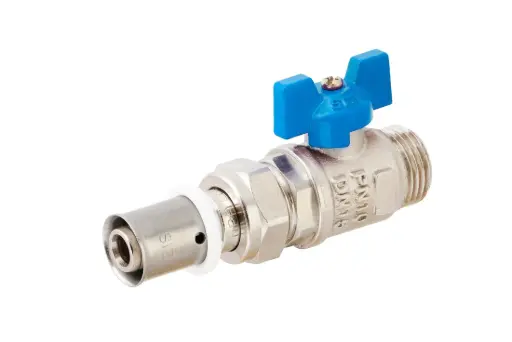 [861641212] شیر یکسر روپیچ  با مهره ماسوره پرسی  20mmX3/4 - (  99020235106  ) 