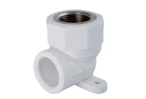 [855341301] زانو بوشن فلزی دیواری سفید "20mmx1/2 - (  99010220108  ) 