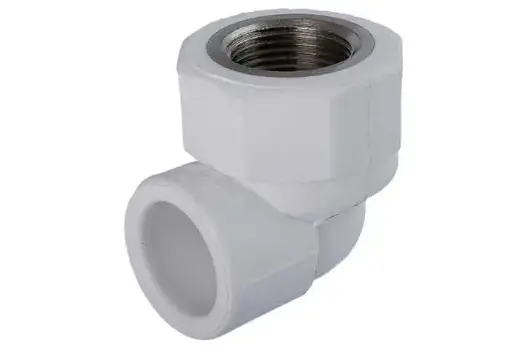[855341333] زانو یکسر بوشن فلزی سفید "25mmx1/2