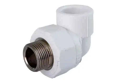 [855341513] زانو یکسر مغزی فلزی سفید "25mmx1/2 - (  99010223511  ) 