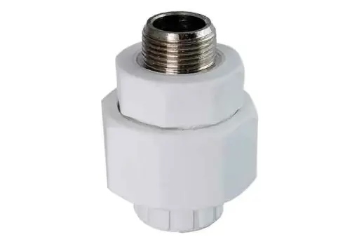 [855341913] مهره ماسوره تلفیقی مغزی فلزی سفید "25mmx3/4